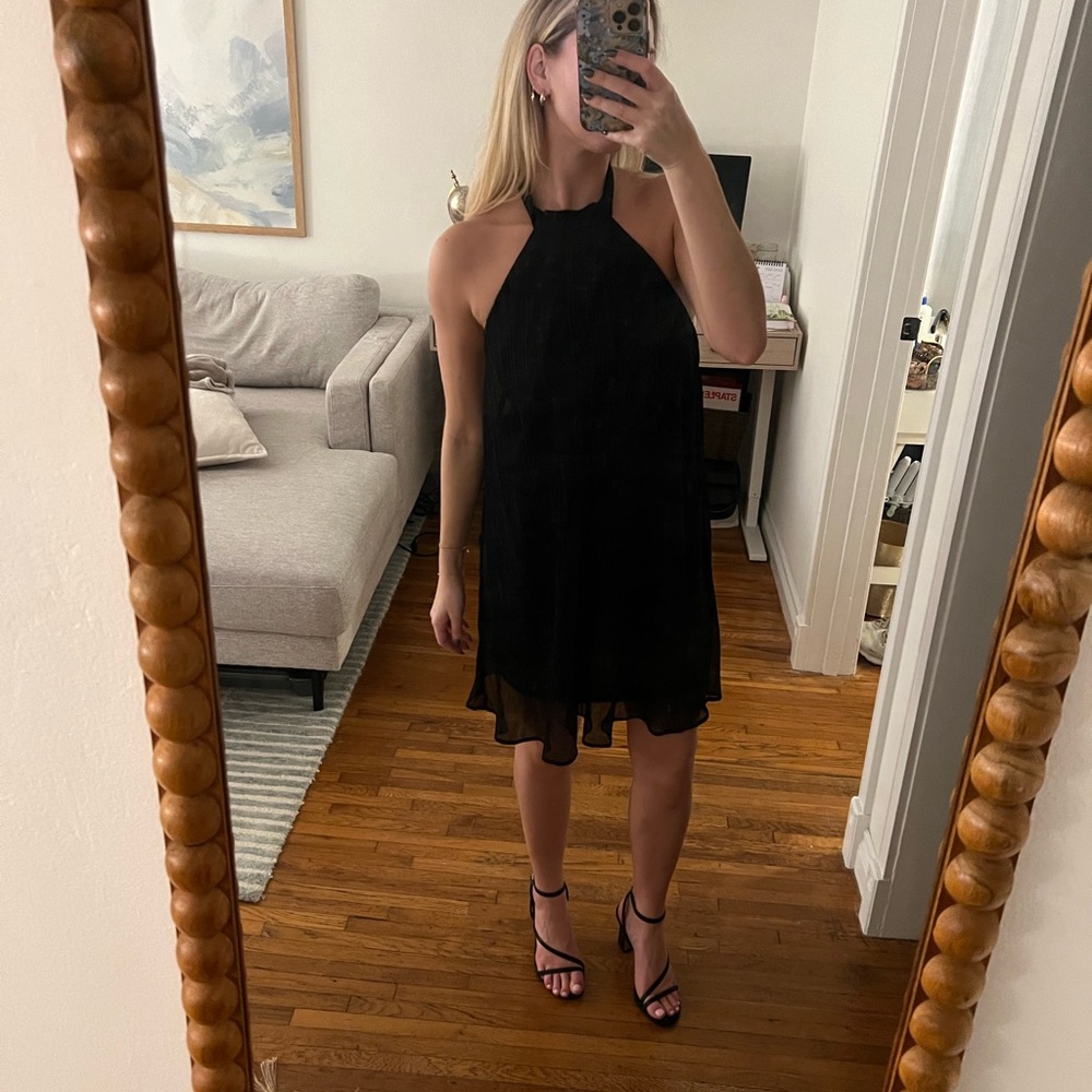 Express Black Backless Halter Dress